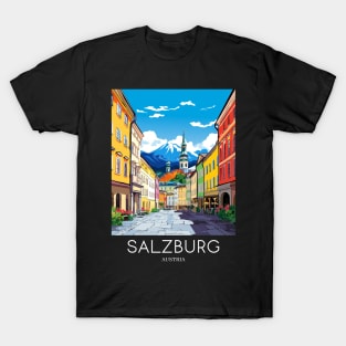A Pop Art Travel Print of Salzburg - Austria T-Shirt